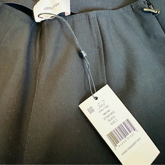 NWT Cinq a Sept Slit Pants Black Mina Stretch Zipper Side Cropped Size 2 $325 - Picture 11 of 15